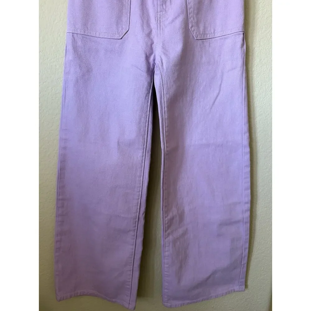 Old Navy Lilac High Rise Baggy Wide Leg Elastic Waist Jeans Pants Size XL 12